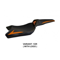 HOUSSE DE SELLE COMPATIBLE KAWASAKI Z 1000 (10-13) MODÈLE BERNA TOTAL BLACK - Logo : AVEC LOGO, Couleur : ORANGE, Type : STANDARD
