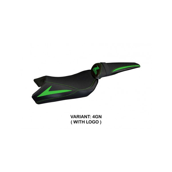 HOUSSE DE SELLE COMPATIBLE KAWASAKI Z 1000 (10-13) MODÈLE BERNA TOTAL BLACK - Logo : AVEC LOGO, Couleur : BLANC, Type : STANDARD
