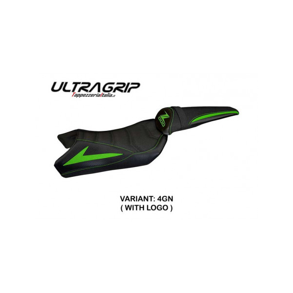 HOUSSE DE SELLE COMPATIBLE  KAWASAKI Z 1000 (10-13) MODÈLE BERNA TOTAL BLACK - Logo : AVEC LOGO, Couleur : ORANGE, Type : ULTRAGRIP