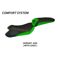 HOUSSE DE SELLE COMPATIBLE KAWASAKI Z 1000 SX (17-20) MODÈLE MADISON 1 - Couleur : NOIR, Logo : AVEC LOGO, Type : ULTRAGRIP