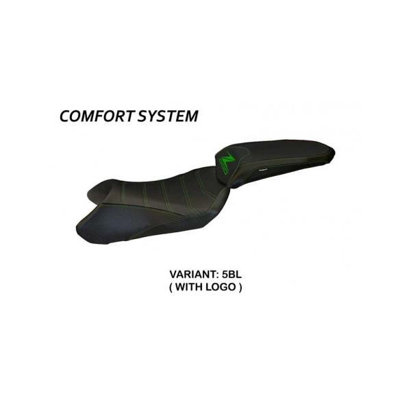 HOUSSE DE SELLE COMPATIBLE KAWASAKI Z 1000 SX (17-20) MODÈLE MADISON 1 - Couleur : VERT, Type : CONFORT, Logo : AVEC LOGO