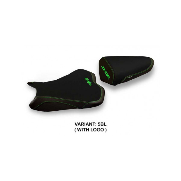 HOUSSE DE SELLE COMPATIBLE KAWASAKI NINJA ZX 10 R (08-10) MODÈLE SEOUL 1 - Logo : AVEC LOGO, Couleur : VERT, Type : STANDARD