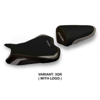 HOUSSE DE SELLE COMPATIBLE KAWASAKI NINJA ZX 10 R (08-10) MODÈLE SEOUL 1 - Type : STANDARD, Logo : AVEC LOGO, Couleur : GRIS GRIS