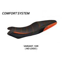 HOUSSE DE SELLE COMPATIBLE KAWASAKI ER-6N / ER-6F (05-11) MODÈLE LONDRA 1 - Logo : AVEC LOGO, Couleur : ORANGE, Type : CONFORT