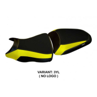 HOUSSE DE SELLE COMPATIBLE  KAWASAKI ER-6N / ER-6F (12-16) MODÈLE LEEDS 1 - Logo : AVEC LOGO, Couleur : JAUNE, Type : STANDARD