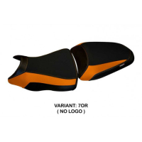 HOUSSE DE SELLE COMPATIBLE  KAWASAKI ER-6N / ER-6F (12-16) MODÈLE LEEDS 1 - Logo : AVEC LOGO, Couleur : ORANGE, Type : STANDARD