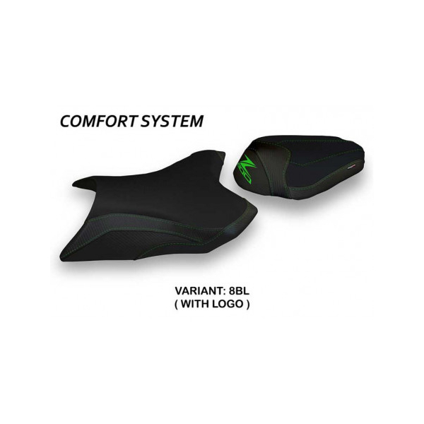 HOUSSE DE SELLE COMPATIBLE  KAWASAKI Z 800 (13-16) MODÈLE KEMI - Logo : AVEC LOGO, Couleur : NOIR, Type : CONFORT