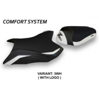 HOUSSE DE SELLE COMPATIBLE  KAWASAKI Z 800 (13-16) MODÈLE KEMI - Couleur : BLANC, Type : CONFORT, Logo : AVEC LOGO