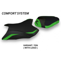 HOUSSE DE SELLE COMPATIBLE  KAWASAKI Z 800 (13-16) MODÈLE KEMI - Logo : AVEC LOGO, Couleur : VERT, Type : CONFORT