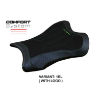 HOUSSE DE SELLE COMPATIBLE KAWASAKI NINJA ZX 10 RR (21-22) MODÈLE GAREN - Couleur : NOIR, Logo : AVEC LOGO, Type : ULTRAGRIP 