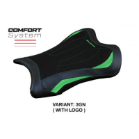 HOUSSE DE SELLE COMPATIBLE KAWASAKI NINJA ZX 10 RR (21-22) MODÈLE GAREN - Couleur : NOIR, Logo : AVEC LOGO, Type : ULTRAGRIP