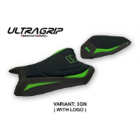 HOUSSE DE SELLE COMPATIBLE  KAWASAKI NINJA ZX 10 R (16-20) MODÈLE MONROY - Logo : AVEC LOGO, Couleur : NOIR, Type : ULTRAGRIP