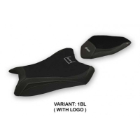 HOUSSE DE SELLE COMPATIBLE  KAWASAKI NINJA ZX 6 R (19-20) MODÈLE GAVIAO - Logo : AVEC LOGO, Couleur : NOIR, Type : STANDARD 