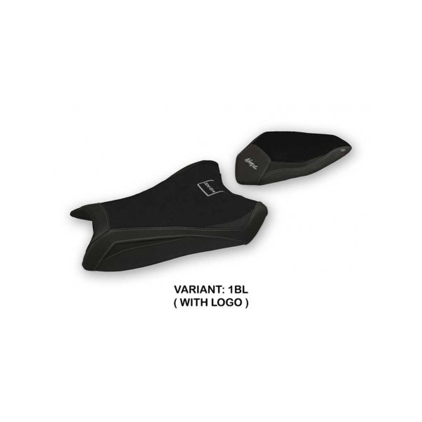 HOUSSE DE SELLE COMPATIBLE  KAWASAKI NINJA ZX 6 R (19-20) MODÈLE GAVIAO - Logo : AVEC LOGO, Couleur : NOIR, Type : STANDARD