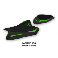 HOUSSE DE SELLE COMPATIBLE  KAWASAKI NINJA ZX 6 R (19-20) MODÈLE GAVIAO - Logo : AVEC LOGO, Couleur : NOIR, Type : STANDARD