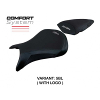 HOUSSE DE SELLE COMPATIBLE  KAWASAKI NINJA ZX 6 R (07-08) MODÈLE ANDUJAR - Logo : AVEC LOGO, Couleur : BLEU, Type : CONFORT