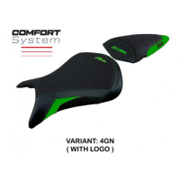 HOUSSE DE SELLE COMPATIBLE  KAWASAKI NINJA ZX 6 R (07-08) MODÈLE ANDUJAR - Couleur : BLEU, Type : CONFORT, Logo : AVEC LOGO