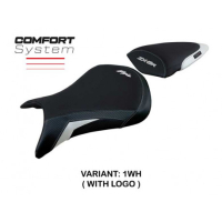 HOUSSE DE SELLE COMPATIBLE  KAWASAKI NINJA ZX 6 R (07-08) MODÈLE ANDUJAR - Logo : AVEC LOGO, Couleur : BLEU, Type : CONFORT