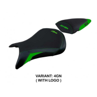 HOUSSE DE SELLE COMPATIBLE  KAWASAKI NINJA ZX 6 R (07-08) MODÈLE ANDUJAR - Logo : AVEC LOGO, Couleur : BLEU, Type : CONFORT