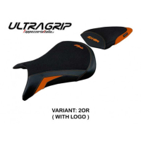 HOUSSE DE SELLE COMPATIBLE  KAWASAKI NINJA ZX 6 R (07-08) MODÈLE ANDUJAR - Couleur : ORANGE, Type : CONFORT, Logo : AVEC LOGO