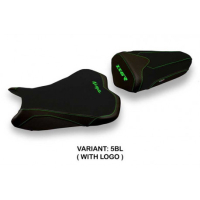 HOUSSE DE SELLE COMPATIBLE  KAWASAKI NINJA ZX 6 R (09-12) MODÈLE SANDY 2 - Logo : AVEC LOGO, Couleur : NOIR, Type : STANDARD 