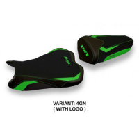 HOUSSE DE SELLE COMPATIBLE  KAWASAKI NINJA ZX 6 R (09-12) MODÈLE SANDY 2 - Logo : AVEC LOGO, Couleur : NOIR, Type : STANDARD