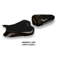 HOUSSE DE SELLE COMPATIBLE  KAWASAKI NINJA ZX 6 R (09-12) MODÈLE SANDY 2 - Logo : AVEC LOGO, Couleur : NOIR, Type : STANDARD