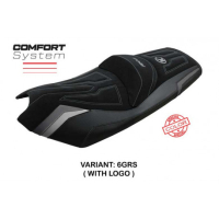 HOUSSE DE SELLE COMPATIBLE KYMCO AK 550 (17-22) MODÈLE RAJKA - Logo : AVEC LOGO, Couleur : NOIR, Type : CONFORT