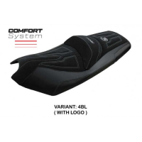 HOUSSE DE SELLE COMPATIBLE KYMCO AK 550 (17-22) MODÈLE RAJKA - Logo : AVEC LOGO, Couleur : GRIS ARGENT, Type : CONFORT 