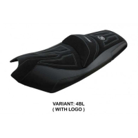 HOUSSE DE SELLE COMPATIBLE KYMCO AK 550 (17-22) MODÈLE RAJKA - Logo : AVEC LOGO, Couleur : GRIS ARGENT, Type : CONFORT