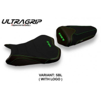 HOUSSE DE SELLE COMPATIBLE KAWASAKI NINJA ZX 6 R (09-12) MODÈLE CRACOW 2 - Logo : AVEC LOGO, Couleur : NOIR, Type : ULTRAGRIP 