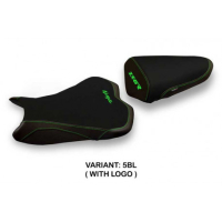 HOUSSE DE SELLE COMPATIBLE KAWASAKI NINJA ZX 6 R (13-18) MODÈLE GANDA 1 - Logo : AVEC LOGO, Couleur : NOIR, Type : STANDARD 