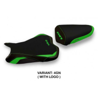 HOUSSE DE SELLE COMPATIBLE KAWASAKI NINJA ZX 6 R (13-18) MODÈLE GANDA 1 - Logo : AVEC LOGO, Couleur : NOIR, Type : STANDARD