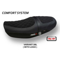 HOUSSE DE SELLE COMPATIBLE KAWASAKI Z 900 RS (18-22) MODÈLE NATAL TOTAL BLACK V - Couleur : NOIR, Type : CONFORT, Logo : AVEC LOGO