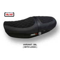 HOUSSE DE SELLE COMPATIBLE  KAWASAKI Z 900 RS (18-22) MODÈLE NATAL TOTAL BLACK V - Logo : AVEC LOGO, Couleur : VERT, Type : CONFORT