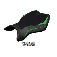 HOUSSE DE SELLE COMPATIBLE  KAWASAKI NINJA H2 R (15-22) MODÈLE MADMAX - Logo : AVEC LOGO, Couleur : VERT, Type : CONFORT