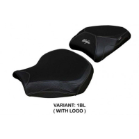 HOUSSE DE SELLE COMPATIBLE  KAWASAKI NINJA H2 1000 SX (18-22) MODÈLE MONIZ - Logo : AVEC LOGO, Couleur : VERT ARGENT, Type : CONFORT