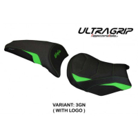 HOUSSE DE SELLE COMPATIBLE LE MODÈLE KAWASAKI NINJA 650 (17-22) SIHU - Type : CONFORT, Logo : AVEC LOGO, Couleur : VERT BLANC