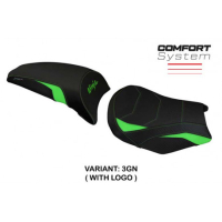 HOUSSE DE SELLE COMPATIBLE LE MODÈLE KAWASAKI NINJA 650 (17-22) SIHU - Type : CONFORT, Logo : AVEC LOGO, Couleur : GRIS GRIS