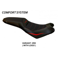 HOUSSE DE SELLE COMPATIBLE  KAWASAKI VERSYS 650 (07-22) MODÈLE NASIR - Logo : AVEC LOGO, Couleur : GRIS GRIS, Type : CONFORT