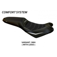 HOUSSE DE SELLE COMPATIBLE  KAWASAKI VERSYS 650 (07-22) MODÈLE NASIR - Couleur : ORANGE, Type : CONFORT, Logo : AVEC LOGO