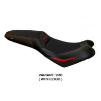 HOUSSE DE SELLE COMPATIBLE  KAWASAKI VERSYS 650 (07-22) MODÈLE NASIR - Couleur : ORANGE, Type : CONFORT, Logo : AVEC LOGO