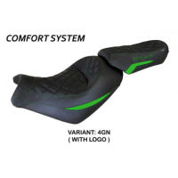 HOUSSE DE SELLE COMPATIBLE KAWASAKI VULCAN (14-22) MODÈLE TAIPEI - Logo : AVEC LOGO, Couleur : ORANGE, Type : CONFORT