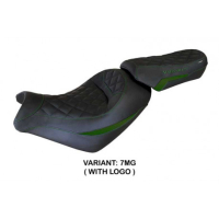 HOUSSE DE SELLE COMPATIBLE KAWASAKI VULCAN (14-22) MODÈLE TAIPEI - Logo : AVEC LOGO, Couleur : VERT, Type : CONFORT