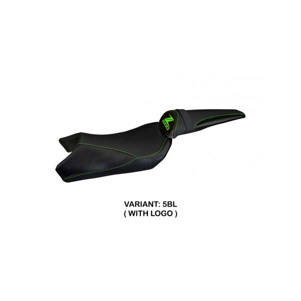 HOUSSE DE SELLE COMPATIBLE  KAWASAKI Z 1000 (10-13) MODÈLE BERNA 2 - Logo : AVEC LOGO, Couleur : BLANC, Type : STANDARD