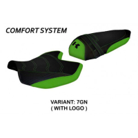 HOUSSE DE SELLE COMPATIBLE KAWASAKI Z 1000 (07-09) MODÈLE AMATRICE 2 - Logo : AVEC LOGO, Couleur : NOIR, Type : CONFORT