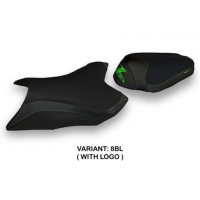 HOUSSE DE SELLE COMPATIBLE  KAWASAKI Z 800 (13-16) MODÈLE MUMBAI 1 - Logo : AVEC LOGO, Couleur : NOIR, Type : STANDARD 