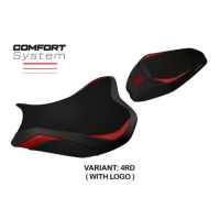 HOUSSE DE SELLE COMPATIBLE  KAWASAKI Z 900 (17-22) MODÈLE SHARA - Type : CONFORT, Logo : AVEC LOGO, Couleur : GRIS GRIS
