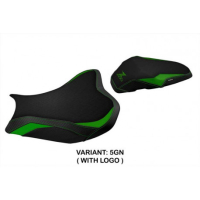 HOUSSE DE SELLE COMPATIBLE  KAWASAKI Z 900 (17-22) MODÈLE SHARA - Logo : AVEC LOGO, Couleur : VERT, Type : CONFORT