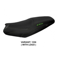 HOUSSE DE SELLE COMPATIBLE  KAWASAKI ZZR 1400 (06-20) MODÈLE BELIZE - Logo : AVEC LOGO, Couleur : GRIS GRIS, Type : CONFORT